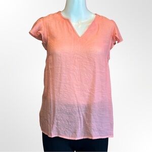 Nanette Lepore Short Sleeve Semi Sheer Top